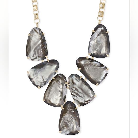 Kendra Scott Jewelry - Kendra Scott Harlow‎ Gold Statement Necklace in Grey MOP MOTHER OF PEARL? new!!!